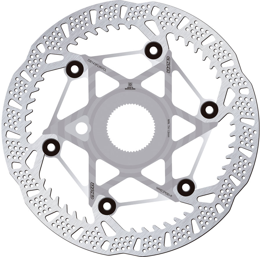Galfer Shark Evo Disc Brake Rotor - 180mm x 2.0mm, Centerlock, Raw