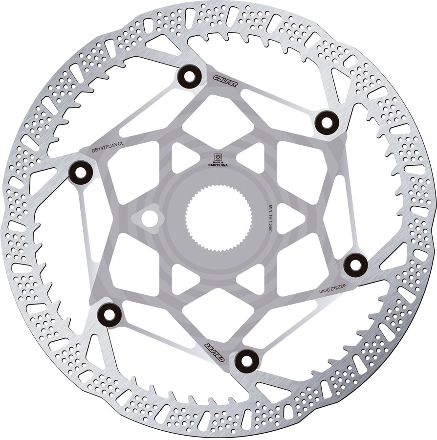 Galfer Shark Evo Disc Brake Rotor - 223mm x 2.0mm, Centerlock, Raw