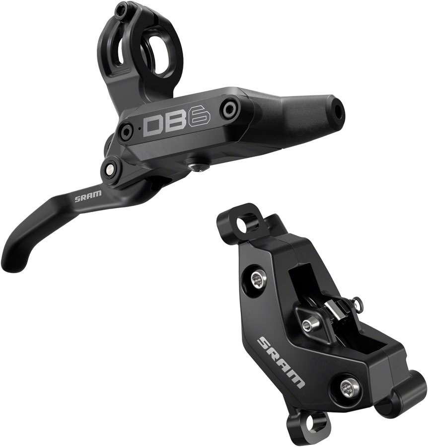 SRAM DB6 Disc Brake and Lever - Right, Front or Rear, 2000mm Hose, Post Mount, 4-Piston, Aluminum Lever, Diffusion Black, A1