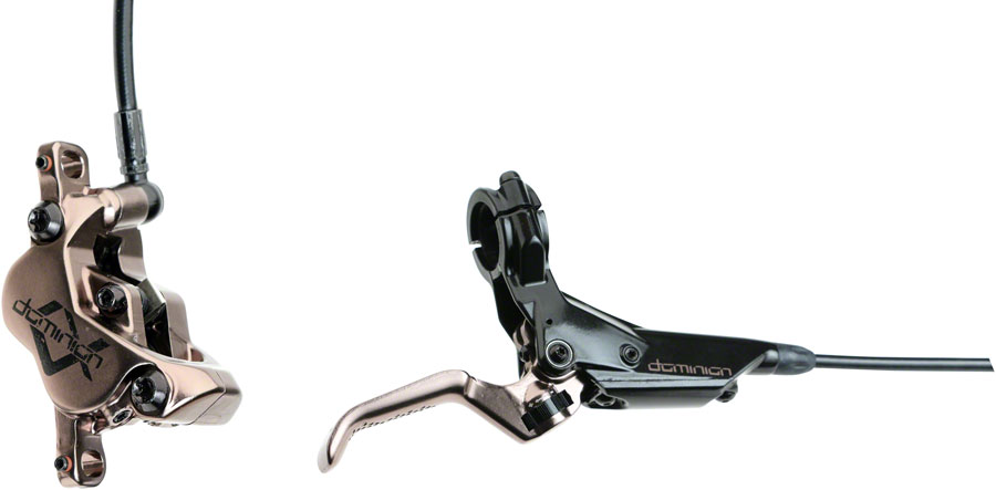 Hayes Dominion A4 Disc Brake and Lever - Front or Rear, Hydraulic, Post Mount, 1800mm Hose, Black/Bronze