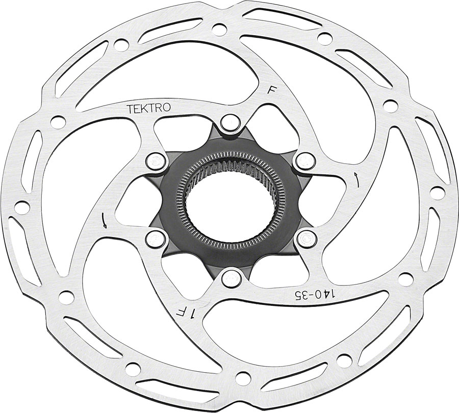 Tektro TR-35 Disc Brake Rotor - 140mm, Center-Lock, 1.8mm Thickness, Silver