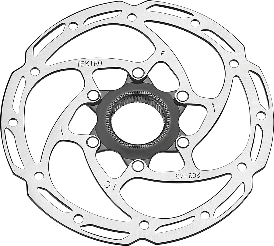 Tektro TR-45 Disc Brake Rotor - 203mm, Center-Lock, 2.3mm Thickness, Silver