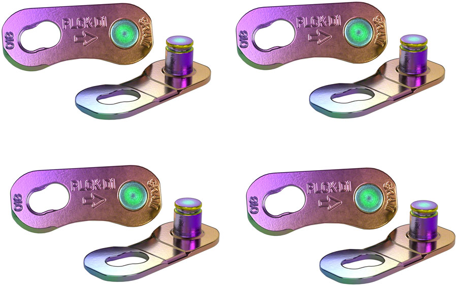 SRAM RED PowerLock Flattop Chain Connector Link - 12/13-speed (Road Only), Rainbow, 4 Pack, D1