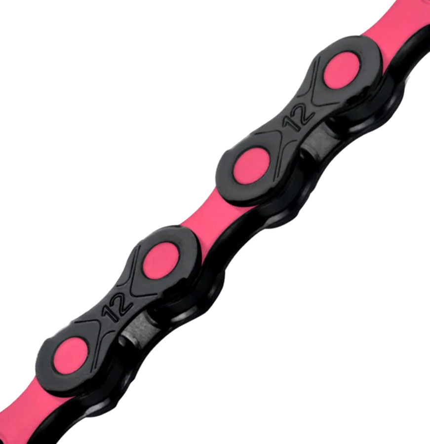 KMC DLC 12 Chain - 12-Speed, 126 Links, Black/Pink