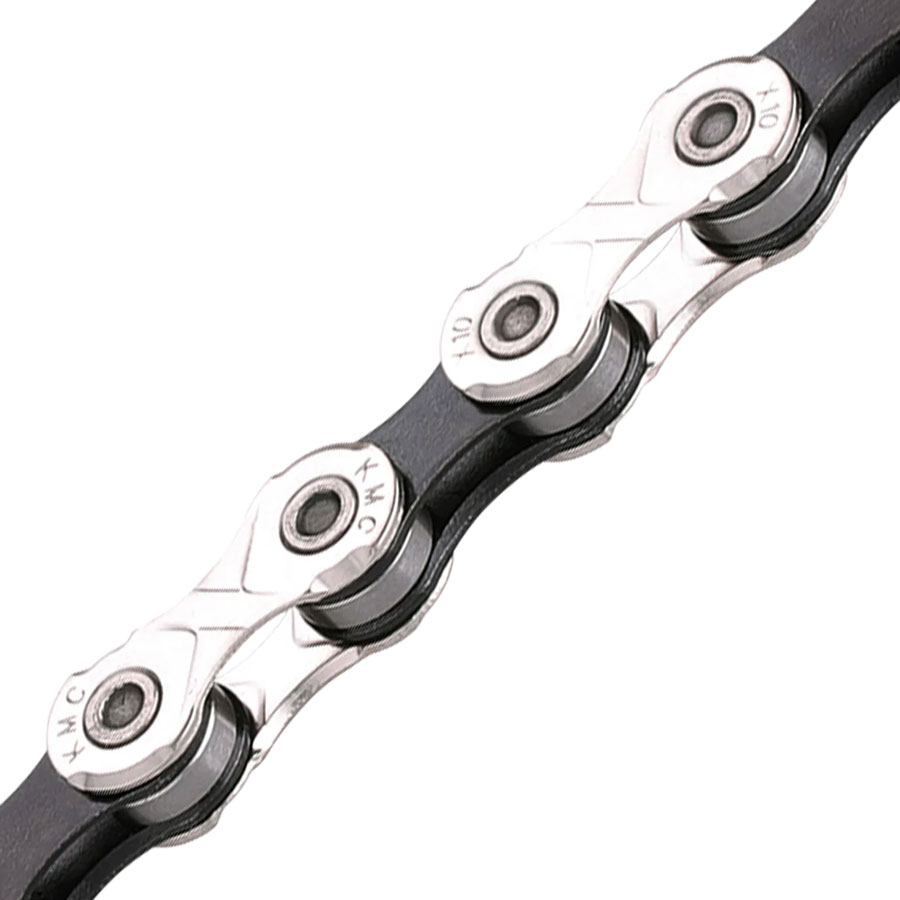 KMC X10 Chain - 10-Speed, Nickel/Black, Bulk 500 Foot Roll