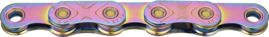 KMC X-Flat Waxed Chain - 12/13-Speed, 126 Links, Compatible with SRAM T-Type and AXS Systems, Aurora