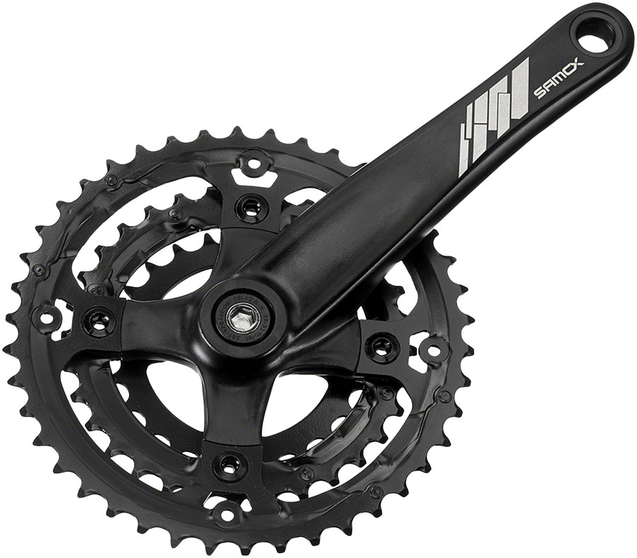 Samox AF26 Crankset - 170mm, 9-Speed, 44/32/22t, 104/64 BCD, JIS Square Taper Spindle Interface, Spindle Bolts Sold Separate, Black