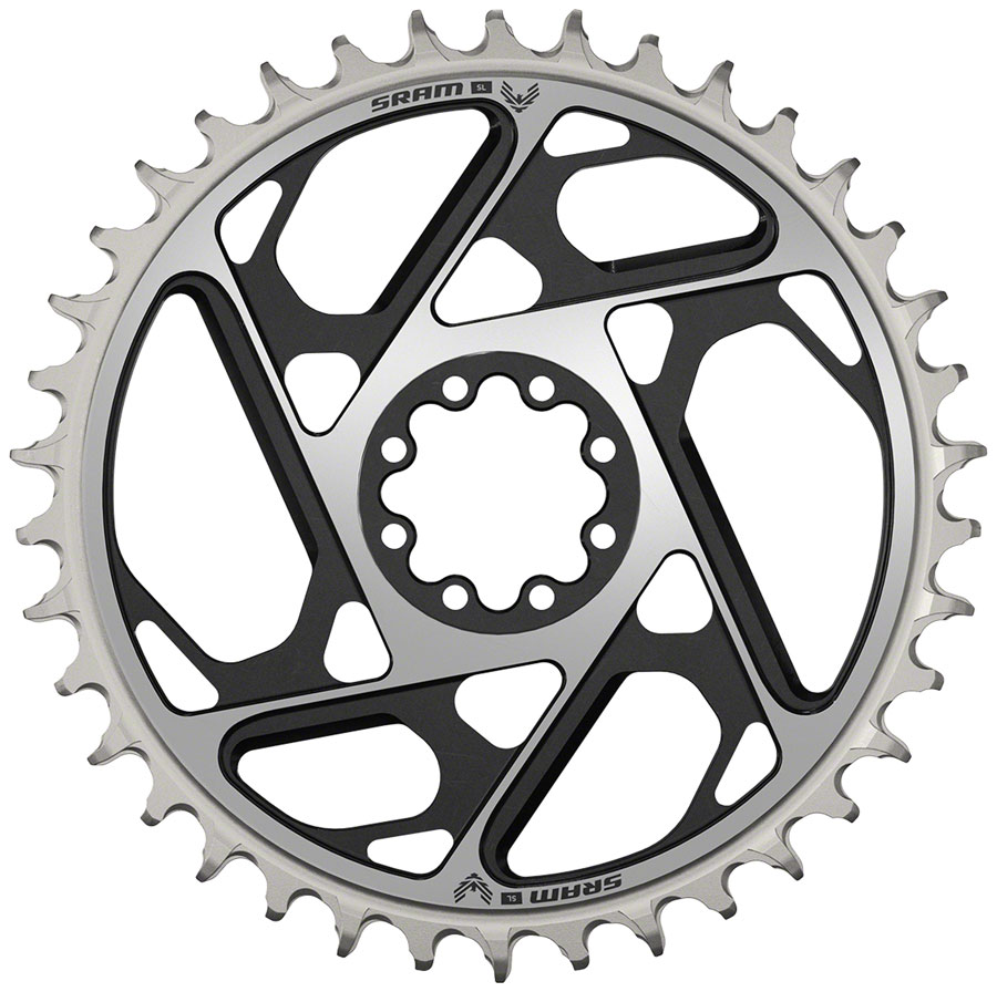 SRAM XX SL Eagle T-Type Direct Mount Chainring - 38t, 12-Speed, 8-Bolt Direct Mount, 0mm Offset, Aluminum, Black/Silver, D1