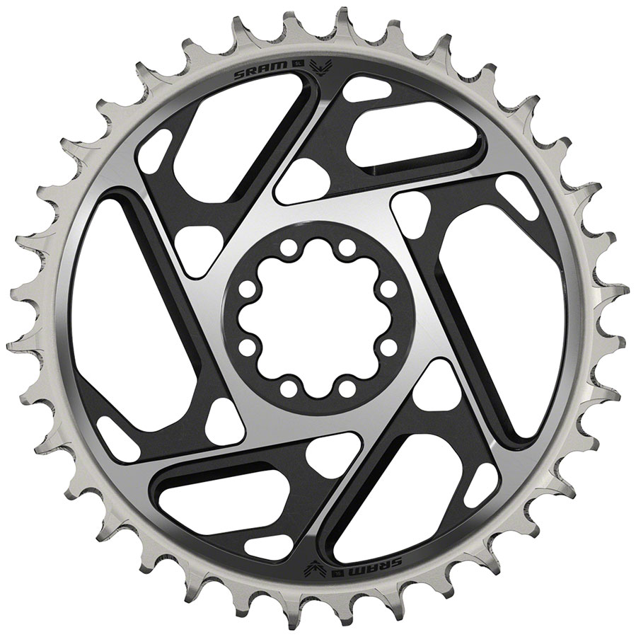 SRAM XX SL Eagle T-Type Direct Mount Chainring - 36t, 12-Speed, 8-Bolt Direct Mount, 3mm Offset, Aluminum, Black/Silver, D1