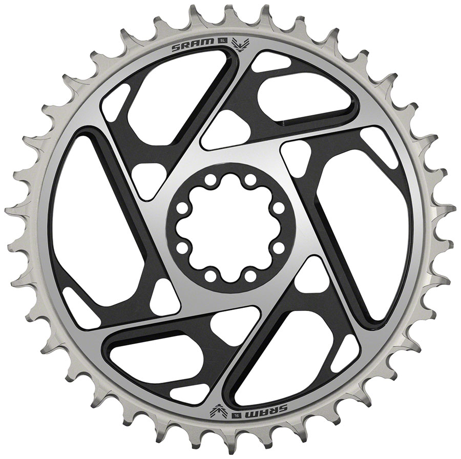 SRAM XX SL Eagle T-Type Direct Mount Chainring - 38t, 12-Speed, 8-Bolt Direct Mount, 3mm Offset, Aluminum, Black/Silver, D1