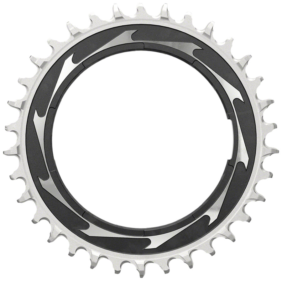 SRAM XX SL Eagle T-Type Thread Mount Chainring - 34t, 12-Speed, Thread Mount  (For XX SL PM Spider), 0mm Offset, Aluminum, Black/Silver