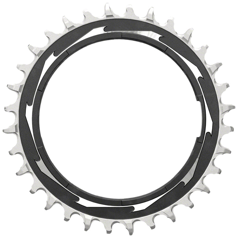SRAM XX SL Eagle T-Type Thread Mount Chainring - 32t, 12-Speed, Thread Mount  (For XX SL PM Spider), 3mm Offset, Aluminum, Black/Silver