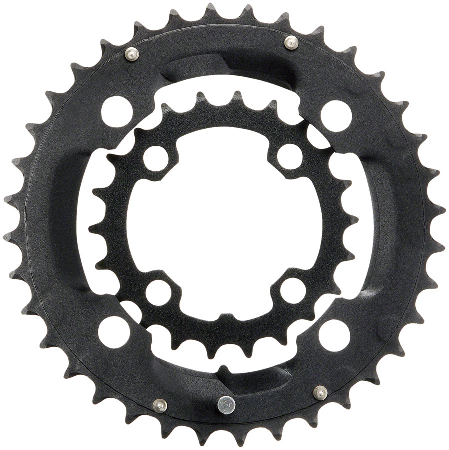 Samox 231AS Chainring Set - 36/22t, 104/64 BCD, Aluminum Outer Ring/Steel Inner Ring, Black