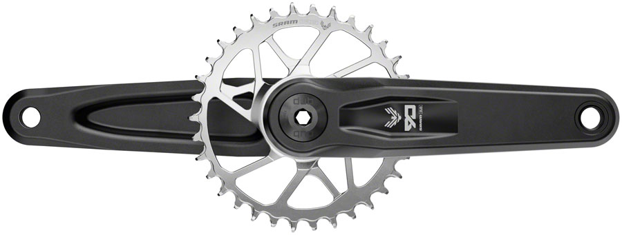 SRAM Eagle 90 T-Type Wide Crankset - 170mm, 12-Speed, 32t Chainring, Direct Mount, 2-Guards, DUB Spindle Interface, Black/Silver