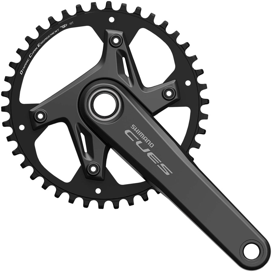 Shimano CUES FC-U6030-1 Crankset - 170mm, 9/10/11-Speed, 42t, Asymmetric 110 BCD, Black