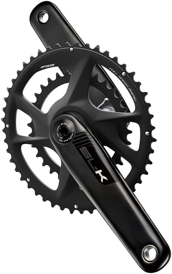 Full Speed Ahead SL-K 2x Modular Carbon Crankset - 165mm, For Shimano HG+ 12-Speed, 52/36t, DM/90 BCD, 30mm 386EVO Spindle, Black