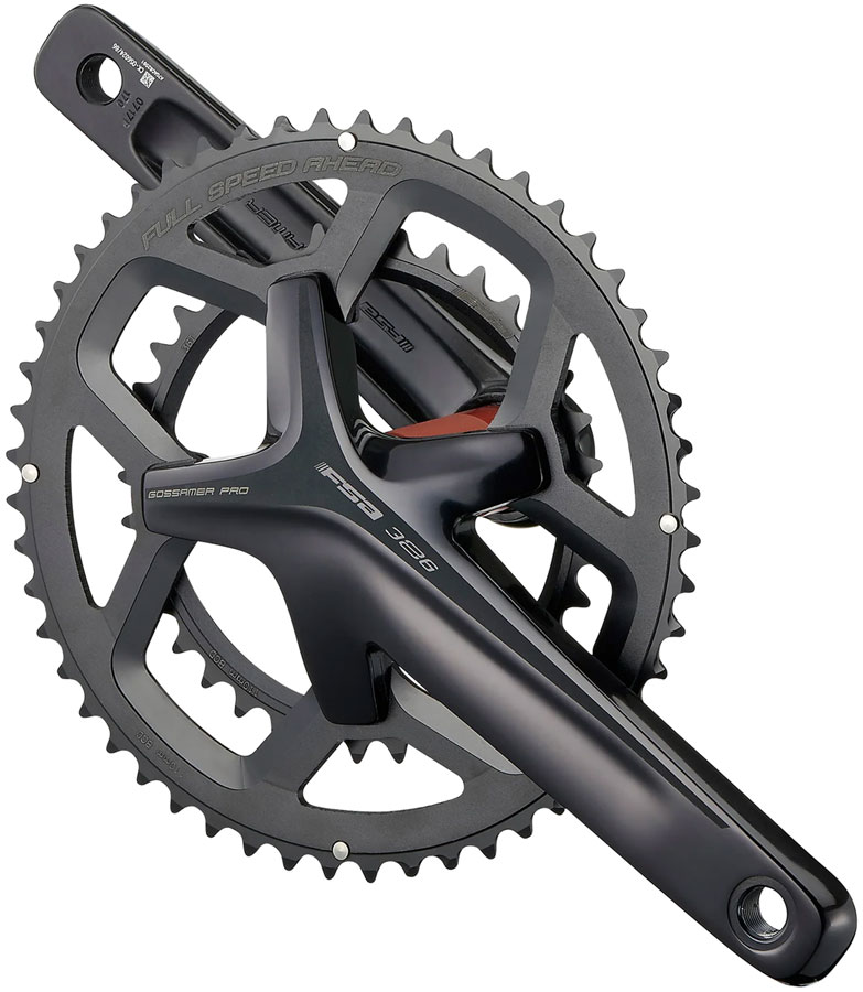 FSA Gossamer Pro Crankset, 2x 53/39T Chainrings, 175mm Arm Length, 110BCD, 386EVO Spindle – Black