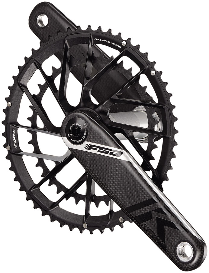 FSA K-Force Team Edition Crankset, 2x 46/33T Chainrings, 160mm Arm Length, Direct Mount Interface, 386EVO Spindle, SRAM AXS 12-Speed – Black