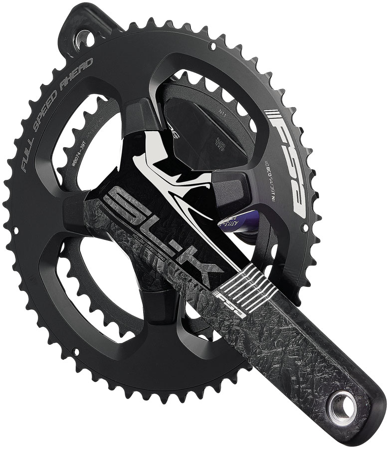 FSA SL-K Light Crankset, 2x 52/36T Chainrings, 172.5mm Arm Length, 110BCD Asymmetric Bolt Pattern, 386EVO Spindle – Black