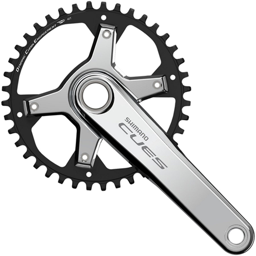 Shimano CUES FC-U6030-1 Crankset - 175mm, 9/10/11-Speed, 40t, Asymmetric 110 BCD, Silver