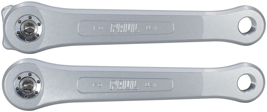 Paul Component Engineering 100% Pure Paul Crankset - 170mm, Square Taper JIS Spindle Interface, 3-Bolt Type Chainring Mount, Silver