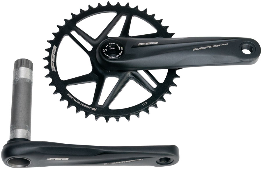 Full Speed Ahead Gossamer Pro AGX+ 1x Crankset - 165mm, For Shimano 12-Speed HG+, 42t, Direct Mount, MegoExo Spindle, Black