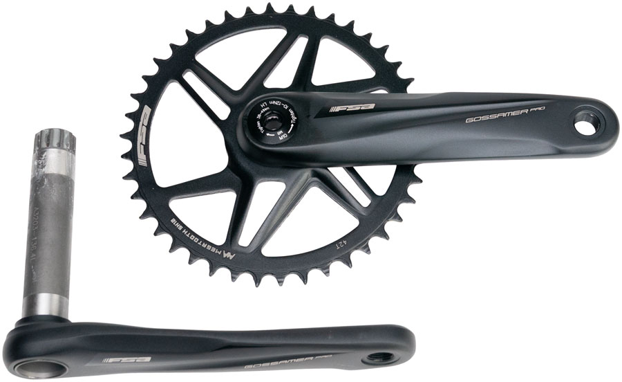Full Speed Ahead Gossamer Pro AGX+ 1x Crankset - 172.5mm, For Shimano 12-Speed HG+, 42t, Direct Mount, MegoExo Spindle, Black