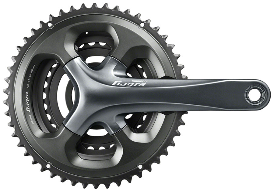 Shimano Tiagra FC-4703 Crankset - 165mm, 10-Speed, 50/39/30t, 110/74 Asymmetric BCD, Hollowtech II Spindle Interface, Gray