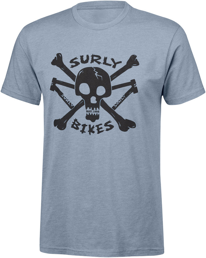 Surly Skullet Short Sleeve T-Shirt - Unisex, Slate Blue, Medium