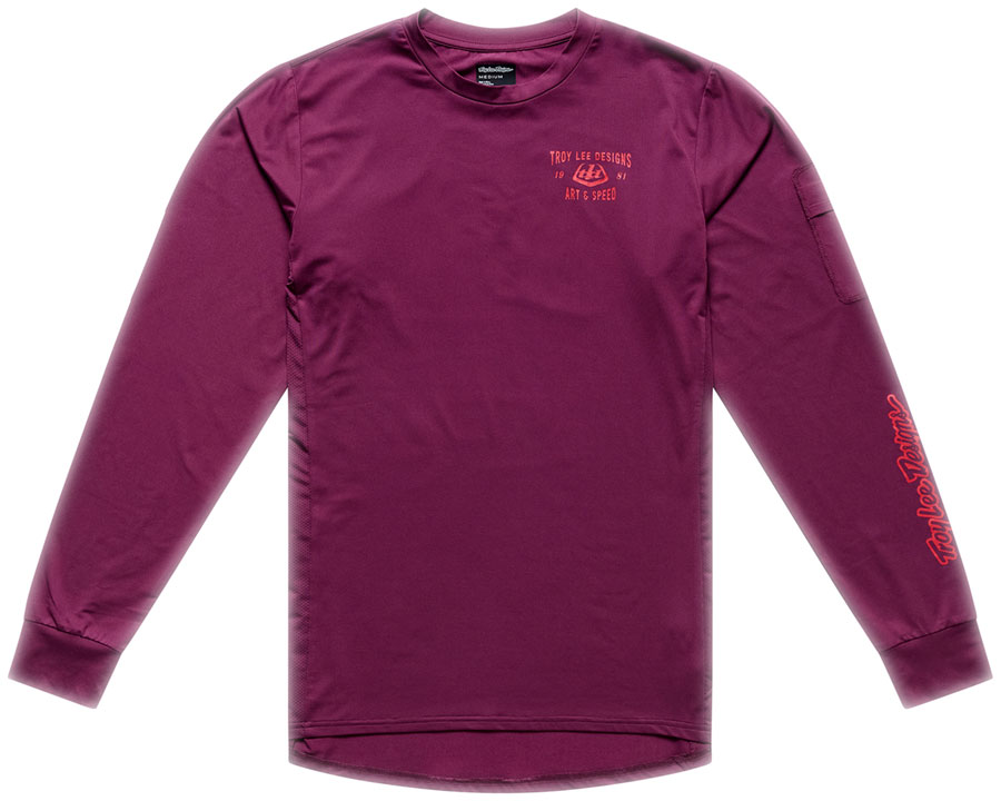 Troy Lee Designs Ruckus Long Sleeve Ride Tee – Lockdown Sangria, Medium