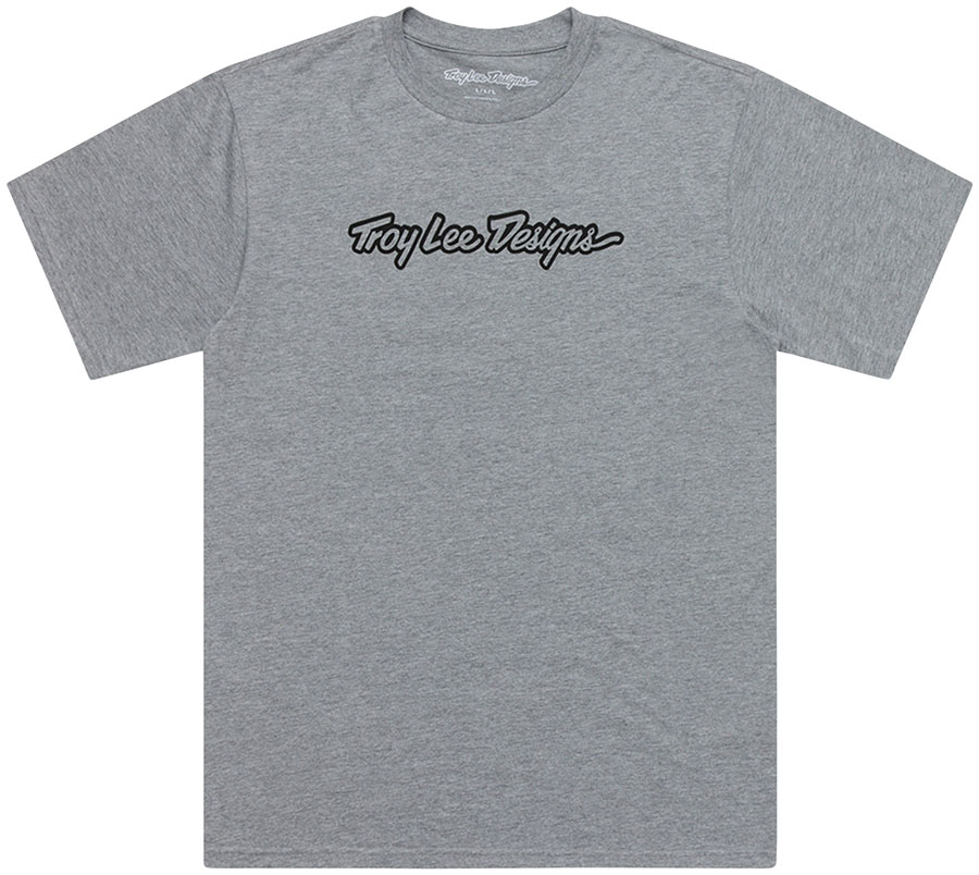 Troy Lee Signature Short Sleeve Tee - Gray Heather, 2X-Large