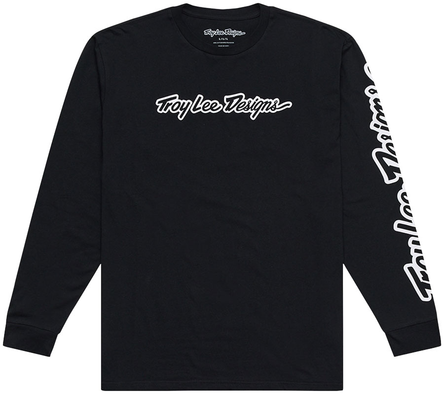 Troy Lee Signature Long Sleeve Tee - Black, Medium