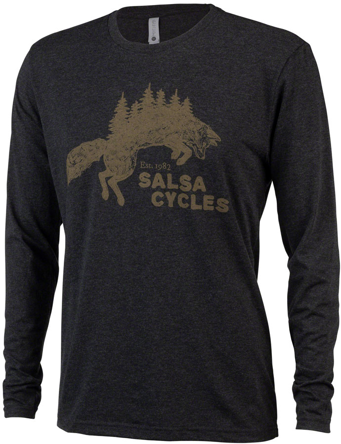 Salsa Forest Fox Long Sleeve Unisex T-Shirt - Black, Large