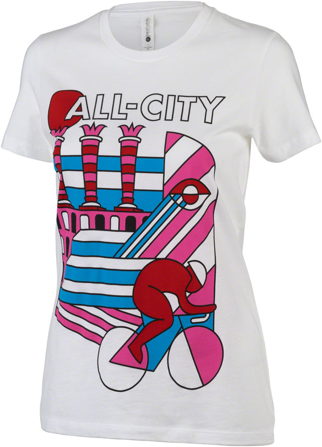 All-City Parthenon Party Women's T-Shirt - White, Pink, Red, Blue, Black, 2X-Large