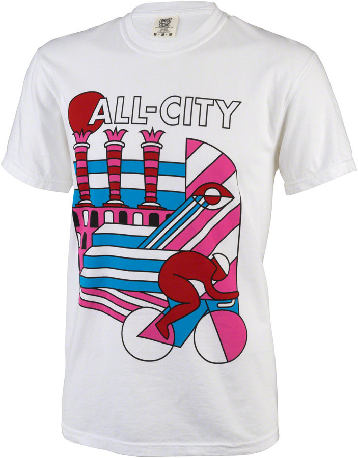 All-City Parthenon Party Men's T-Shirt - White, Pink, Red, Blue, Black, Small