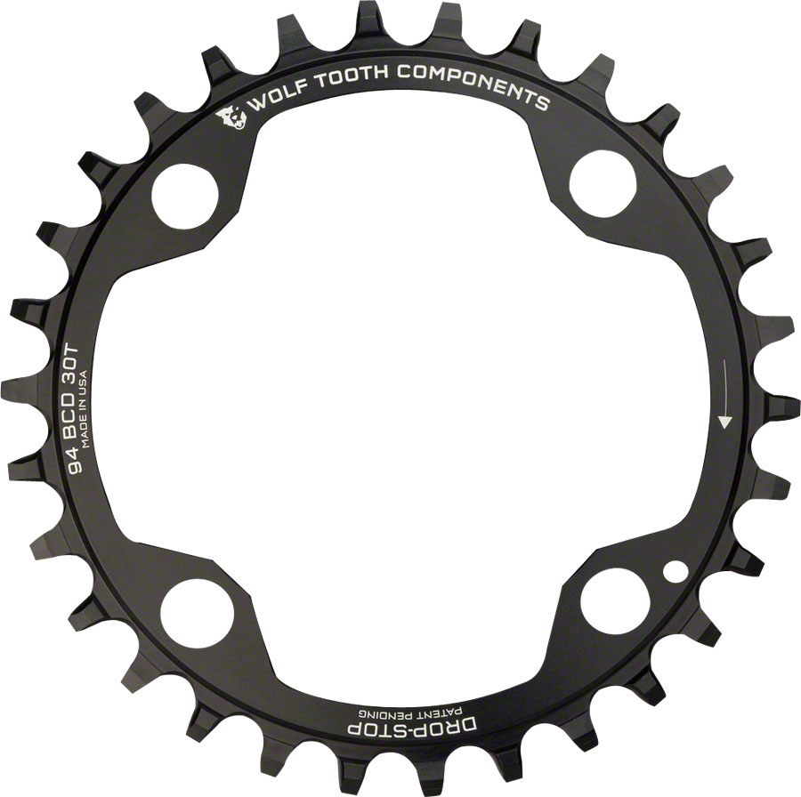 Wolf Tooth 94 BCD Chainring - 32t, 94 BCD, 4-Bolt, Drop-Stop A, For SRAM Cranks, Black