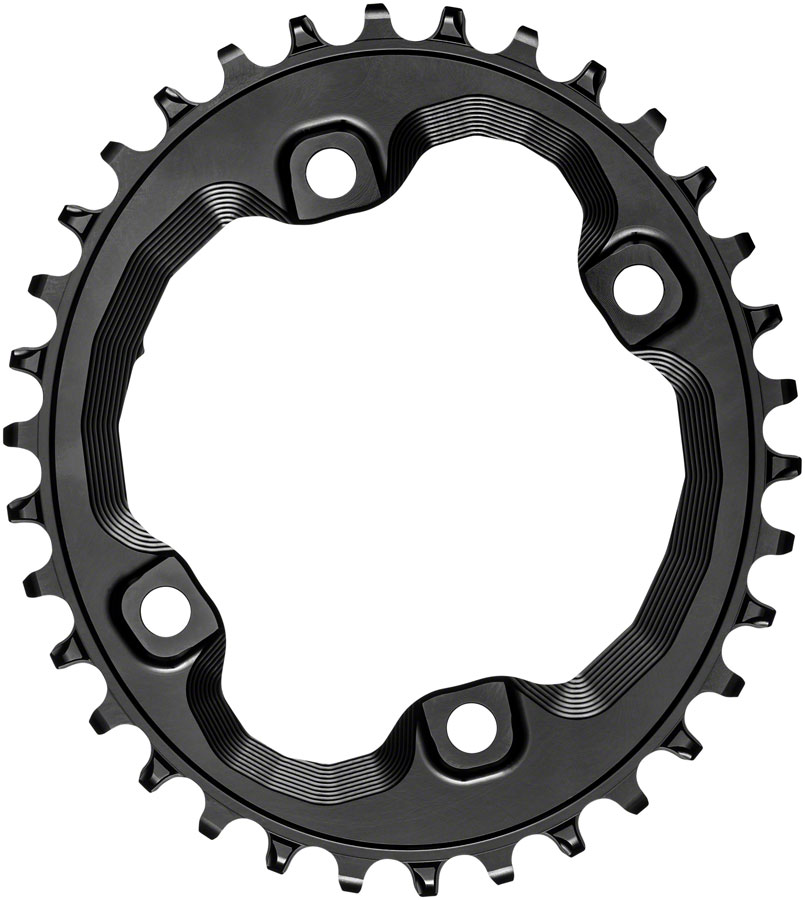 absoluteBLACK Oval 96 BCD Chainring for Shimano XT M8000 - 34t, 96 Shimano Asymmetric BCD, 4-Bolt, Narrow-Wide, Black