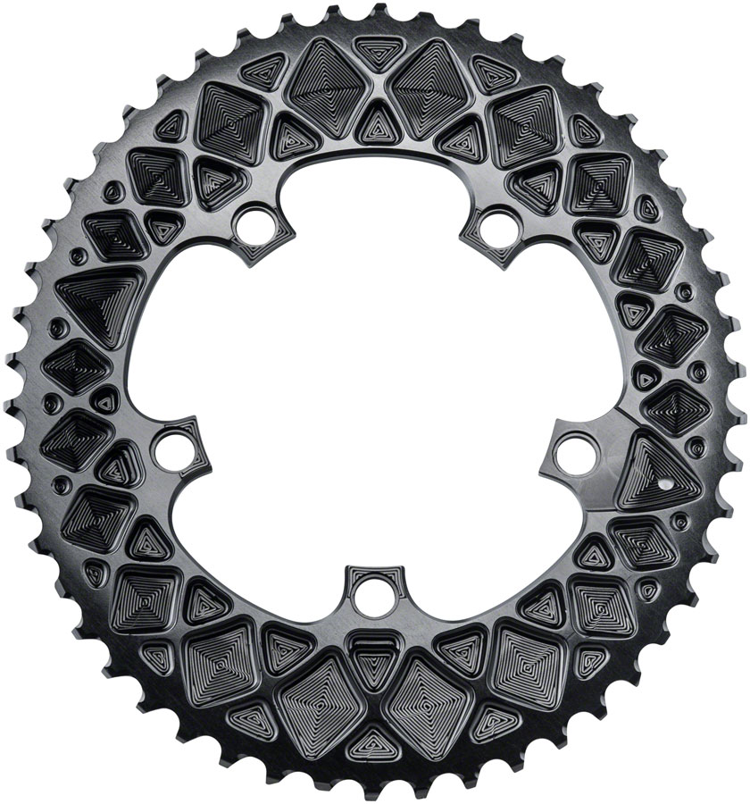 absoluteBLACK Premium Oval 110 BCD Road Outer Chainring for SRAM - 50t, 110 BCD, 5-Bolt, Black