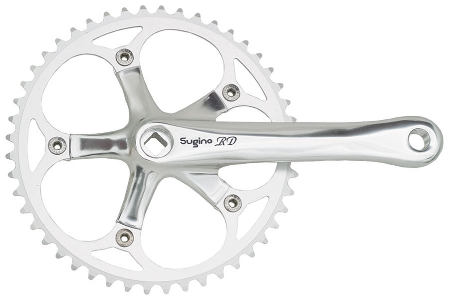 Sugino RD2 Crankset - 170mm, Single Speed, 48t, 130 BCD, Square Taper JIS Spindle Interface, Silver