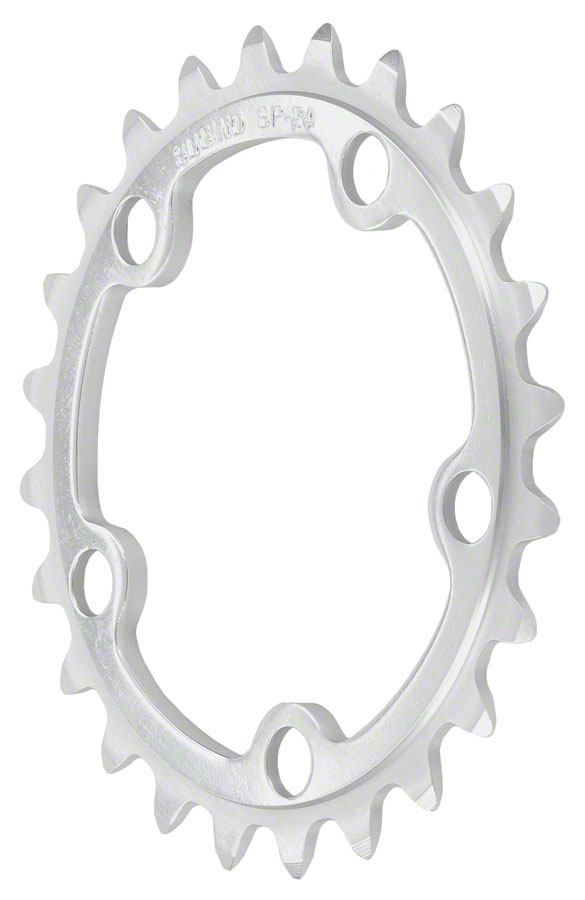 Sugino 24t x 74mm 5-Bolt Chainring, Anodized Silver