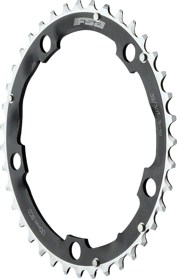Full Speed Ahead Pro Road Triple Chainring - 39t, 130 BCD, Aluminum, S-10, Black