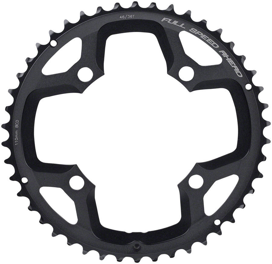 Full Speed Ahead Gossamer ABS Chainring - 46t, 110 Full Speed Ahead ABS BCD, 4-Bolt, Aluminum, N10/N11, Black