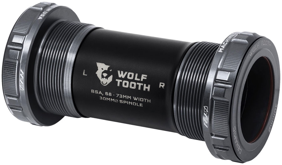 Wolf Tooth MK0 Bottom Bracket - English (BSA), 68/73mm, For 30mm Spindle, Shadow Gray