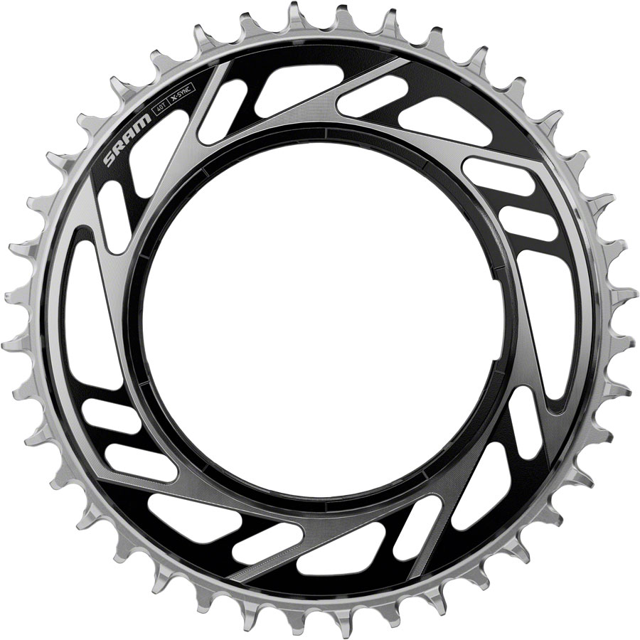 SRAM RED XPLR X-Sync Thread Mount Chainring -  44t, 12/13-Speed, Thread Mount (For RED XPLR AXS PM Spider), 6.5mm Offset, Black/Silver, E1