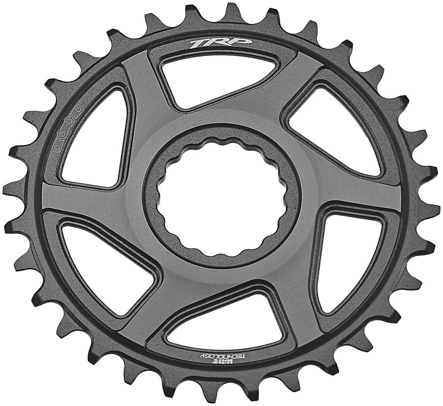 TRP CR-M9050 Boost Direct Mount Chainring - 34t, 12-Speed, CINCH Mount, 3mm Offset, 7075-T6 Aluminum, Sandblasted Black/Space Gray