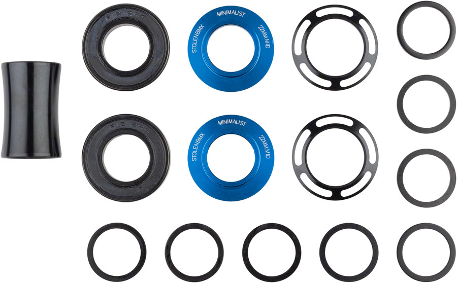 Stolen Minimalist Bottom Bracket - Mid, 22mm, Blue