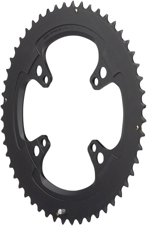 Campagnolo Chorus 12-Speed Chainring and Bolt Set - 52t, 123mm Campagnolo Asymmetric, 4-Bolt, Black