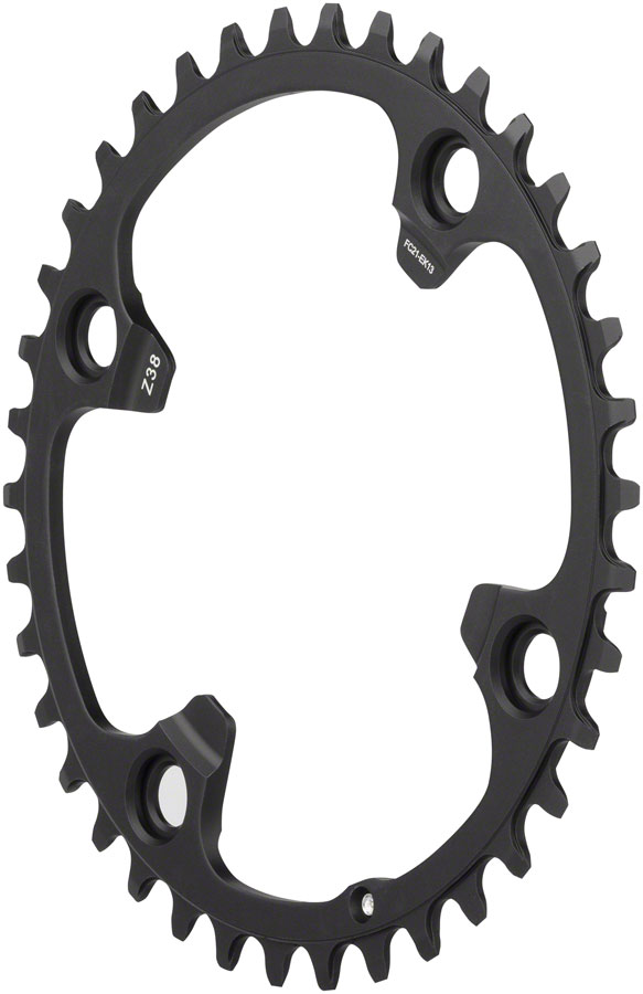 Campagnolo EKAR 1x 13-Speed Chainring and Bolt Set - 38t, 123mm Campagnolo Asymmetric, 4-Bolt, Black