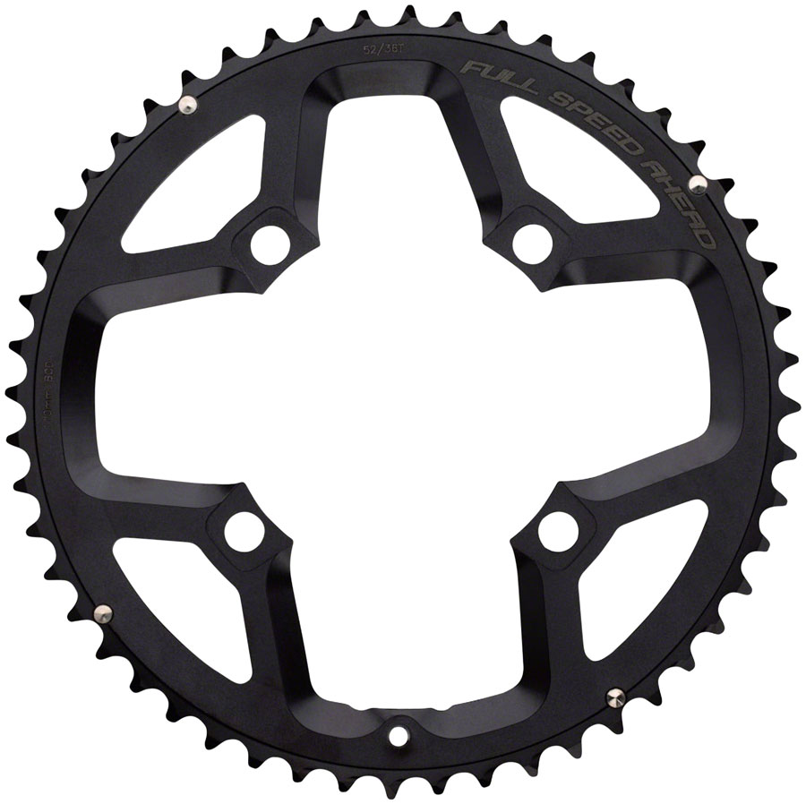 Full Speed Ahead Super ABS Road Chainring - 53t, 110 BCD, 4-Bolt, Aluminum, N10/N11, Black