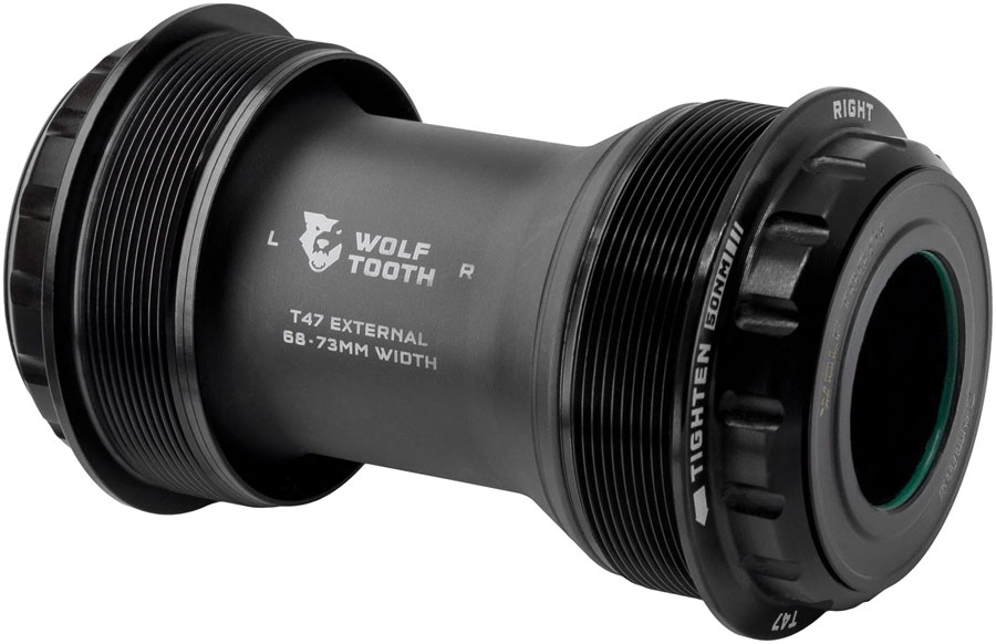 Wolf Tooth T47 External Bottom Bracket - T47 External, 68/73mm, For 24mm/Shimano Spindle, Black